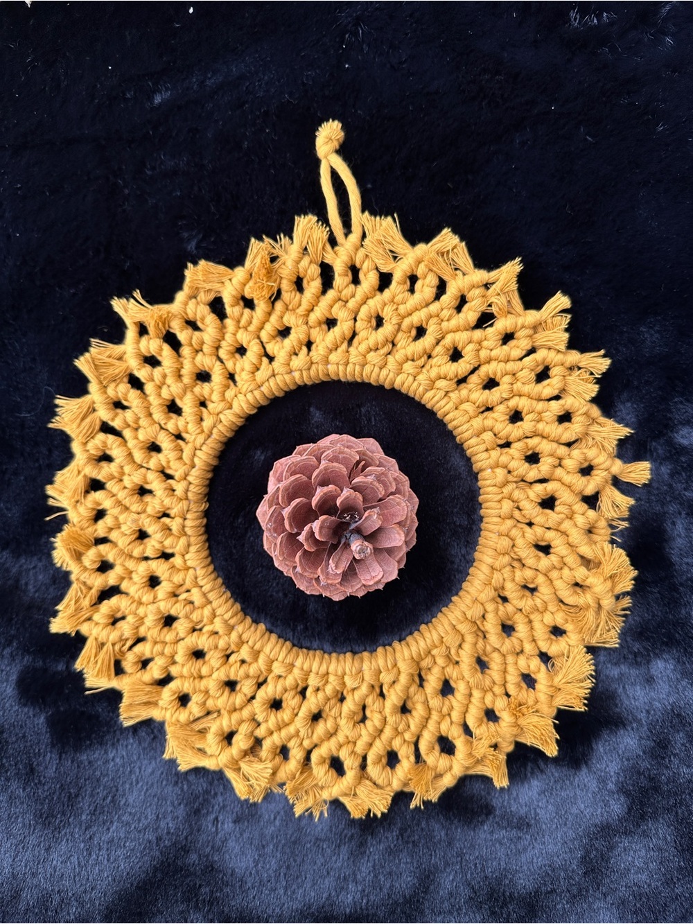 Handmade Mustard Yellow Macramé Wreath